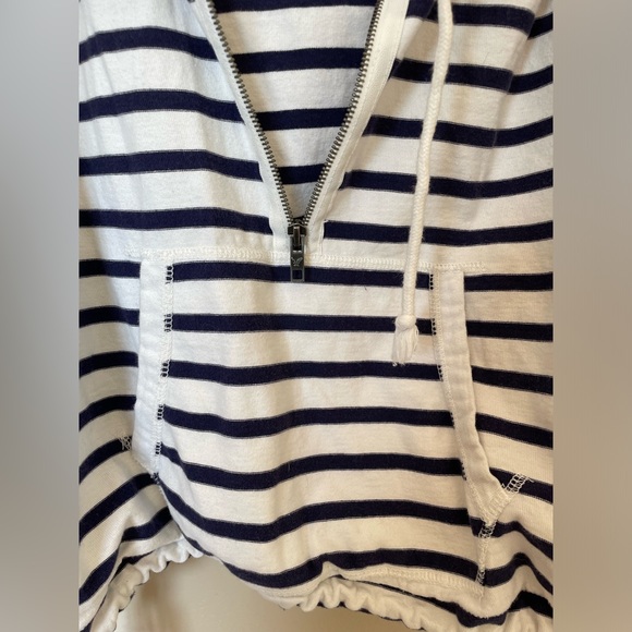 American Eagle Hooded Sweatshirt Navy & White Stripes Size Large - Picture 7 of 11